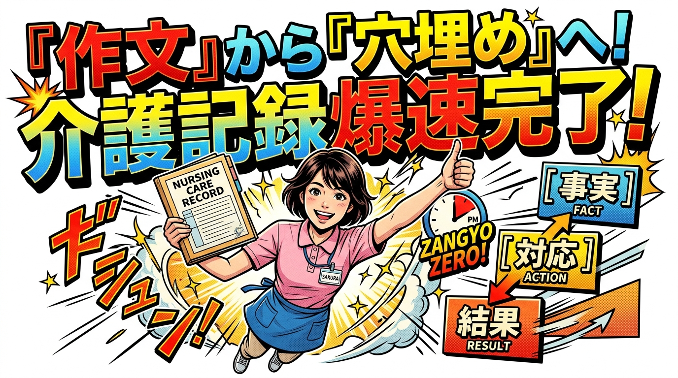 介護記録の書き方 事実→対応→結果テンプレ
