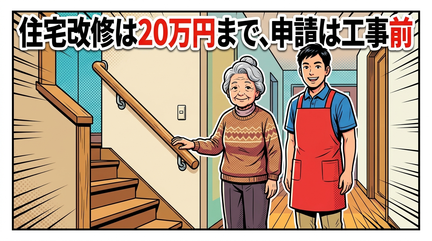 介護保険の住宅改修は20万円まで|申請は工事前、家族が先にやる3つ