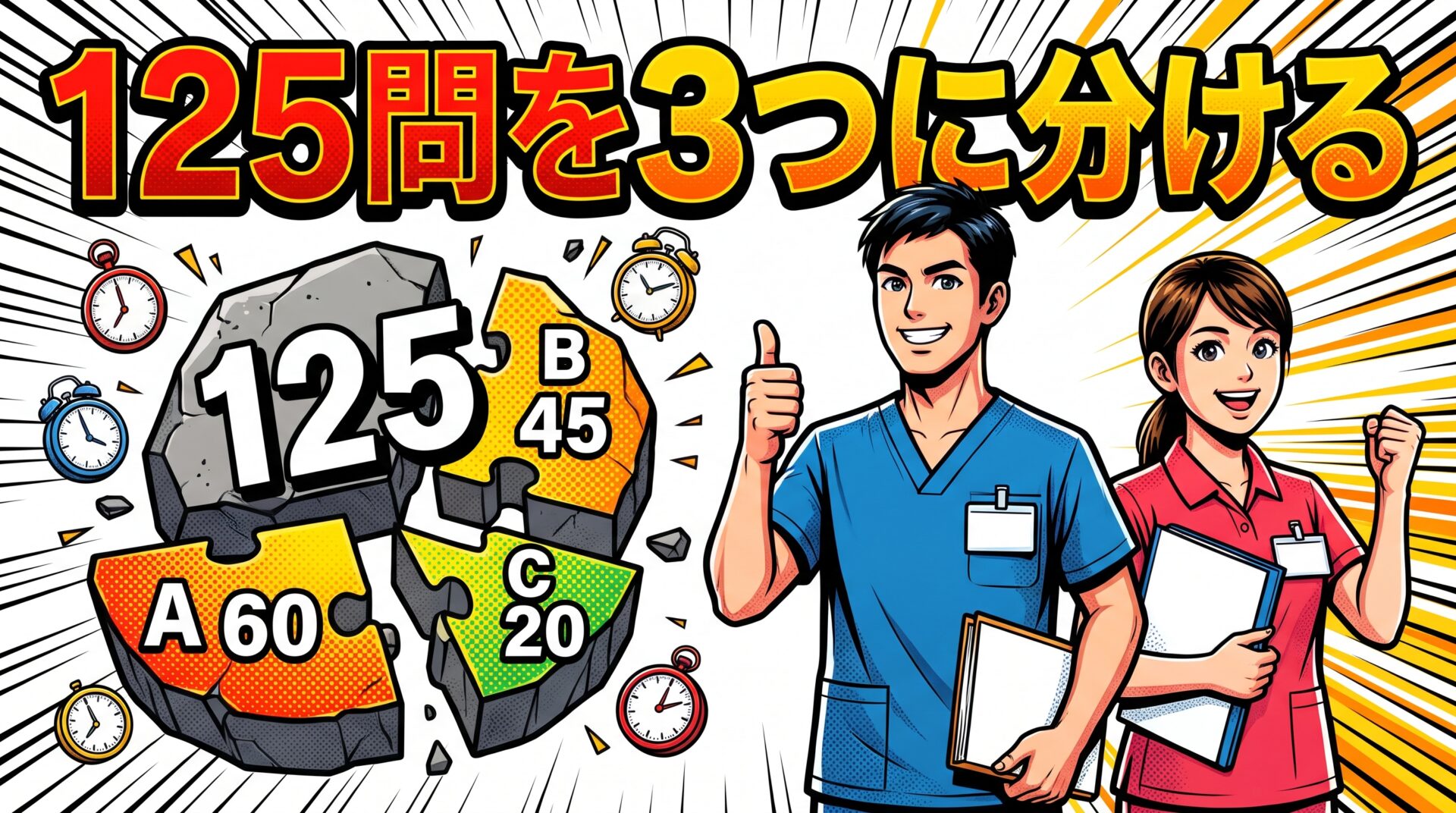 介護福祉士国家試験は125問。パートA60点・B45点・C20点の合格基準と、パート合格が有効な期間